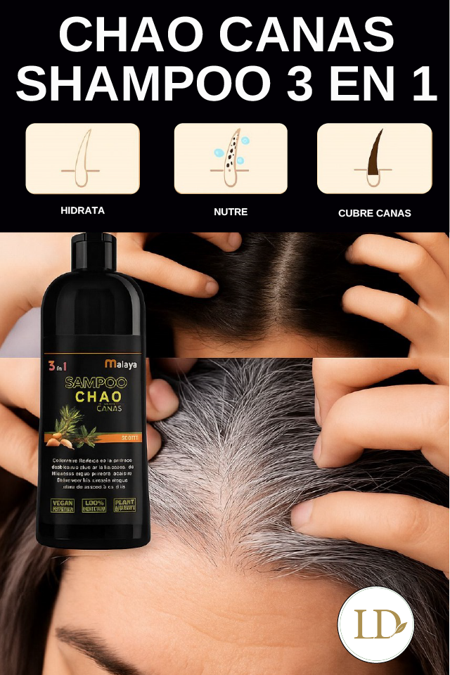 Kit Shampoo Chao Canas 3 en 1 + Obsequios Exclusivos (Exfoliante de Cafe + Ampolla Capilar)